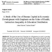 مطالعه استفاده از سرمایه انسانی در توسعه اقتصادی با تأکید بر نقش‌های بهداشت، نابرابری