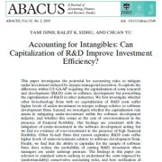 حسابداری  دارایی‌های نامشهود: سرمایه‌گذاری تحقیق و توسعه می‌تواند کارایی سرمایه‌گذاری را بهبود بخشد؟