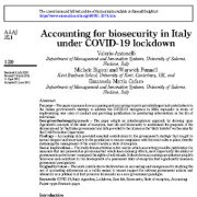 حسابداری امنیت زیستی در ایتالیا تحت قرنطینه COVID-19
