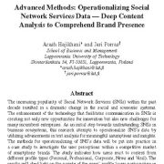 روش‌های پیشرفته: عملیاتی کردن داده‌های سرویس های شبکه اجتماعی