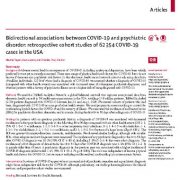 همبستگی دو طرفه بین COVID-19 و اختلال روانپزشکی: مطالعات گروهی گذشته نگر
