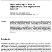 Big-B در برابر Big-O: در رابطه با رفتار سازمانی، چه ویژگی سازمانی‌ای وجود دارد؟