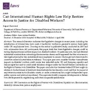 قانون حقوق بشر بین الملل می تواند به احیای دسترسی به عدالت برای کارگران معلول کمک کند؟