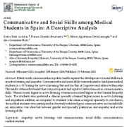 مهارت های ارتباطی و اجتماعی در بین دانشجویان پزشکی در اسپانیا: تحلیل توصیفی