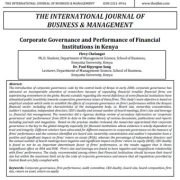 حاکمیت شرکتی و عملکرد مؤسسات مالی در کنیا