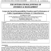 شیوه های مسئولیت اجتماعی شرکت ها و عملکرد سازمان های عمومی در کنیا: مرور نقادانه
