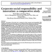 مسئولیت اجتماعی شرکت و نوآوری: یک مطالعه تطبیقی