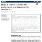 تأثیر محیط‌های بازاریابی بین المللی روی توسعه‌ی کارآفرینی