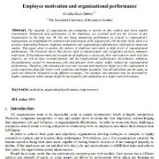 انگیزش کارکنان و عملکرد سازمانی