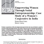 توانمند سازی زنان از طریق کارآفرینی اجتماعی: شرکت‌های تعاونی زنان