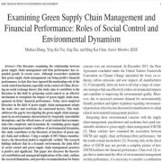 مدیریت زنجیره تأمین سبز و عملکرد مالی: پویایی زیست محیطی