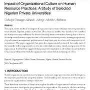 تأثیر فرهنگ سازمانی بر روی عملیات منابع انسانی