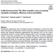 قوانین مالی ناکارآمد؟ تأثیر استانداردهای حسابداری بخش عمومی بر بودجه، کارایی و پاسخگویی