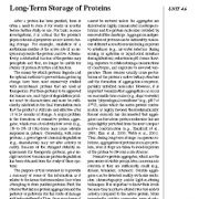 بررسی ذخیره طولانی مدت پروتئین ها