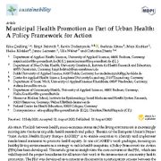 ارتقای سلامت شهری به عنوان بخشی از سلامت شهری: چارچوب اقدام سیاسی