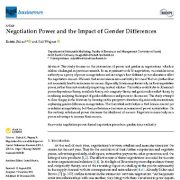 قدرت مذاکره و تأثیر تفاوت های جنسیتی