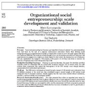 کارآفرینی اجتماعی سازمانی: توسعه و اعتبارسنجی مقیاس