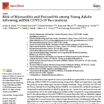 ریسک میوکاردیت و پریکاردیت در بزرگسالان جوان به دنبال واکسیناسیون mRNA  COVID-19