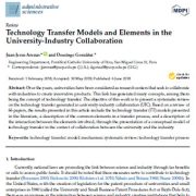 مدل ها و عناصر انتقال فناوری در همکاری دانشگاه و صنعت