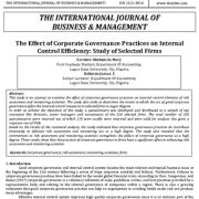 تأثیر شیوه‌های حاکمیت شرکتی بر کارایی کنترل داخلی: مطالعه شرکت‌های منتخب