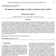 تأثیر کیفیت حسابرسی بر کیو توبین: شواهدی از اردن