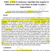 WHO: الگوریتم تکاملی جدید با الهام از کل یالدار(بوفالو)با مطالعه موردی