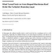آزمایشات تونل بادی روی سقف غشایی بوقی شکل تحت لایه‌ی مرزی آشفته