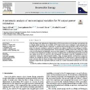 تجزیه و تحلیل سیستماتیک متغیرهای هواشناسی برای تخمین توان خروجی PV