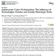 قربانی شدن سایبری نوجوانان: تأثیر فناوری ها ، جنسیت و ویژگی های کلیشه ای جنسیتی