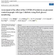 ارزیابی اثر  قرنطینه کوید -۱۹  روی کنترل  قند در افراد مبتلا به دیابت نوع ۱