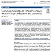 ویژگی‌های مدیر عامل و عملکرد شرکت: تمرکز بر اصالت، تحصیلات و مالکیت