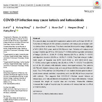 COVID-19 باعث کتوز و کتواسیدوز شود