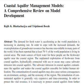 مدلهای مدیریت آبخوان ساحلی