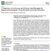 مقایسه آزمایشگاه‌ها/آموزش‌های حضوری و مجازی برای دانشجویان مهندسی