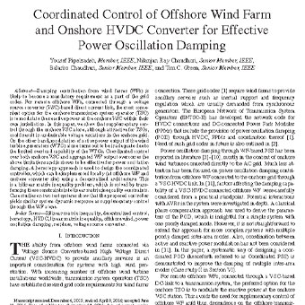 کنترل هماهنگ مزارع بادی ساحلی