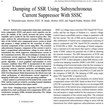 حذف کننده جریان زیرسنکرون با SSSC