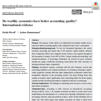 اقتصادهای ثروتمند کیفیت حسابداری