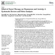 تأثیر جنگل درمانی بر افسردگی و اضطراب: مرور سیستماتیک و فراتحلیل