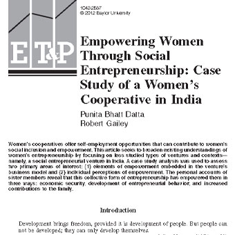 توانمندسازی زنان از طریق کارآفرینی اجتماعی