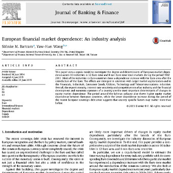 بررسی وابستگی بازار مالی اتحادیه اروپا