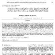 ارزیابی کیفیت اطلاعات حسابداری شرکت های کوچک و متوسط: یک مطالعه تجربی در ویتنام