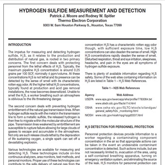 اندازه گیری و تشخیص هیدروژن سولفید
