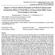 تأثیرات تقاضای نقش درک شده بر تعادل بین کار و زندگی و تعدیل آثار اخلاق کار