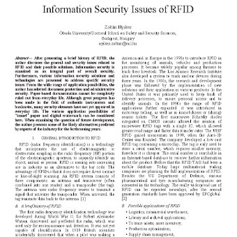 امنیت اطلاعات RFID و سامانه شناسایی