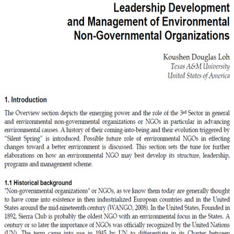 رهبری و مدیریت سازمانهای زیست محیطی