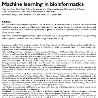 یادگیری ماشینی در داده شناسی زیستی
