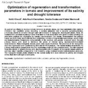 بهینه سازی پارامترهای باززایی و ترانسفورماسیون در گوجه فرنگی