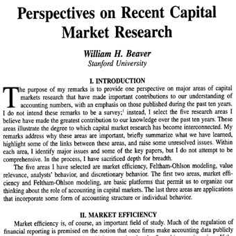 دیدگاه در خصوص تحقیقات اخیر بازارسرمایه