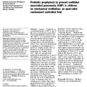 پیشگیری پروبیوتیک برای جلوگیری از پنومونی مرتبط با ونتیلاتور (VAP)