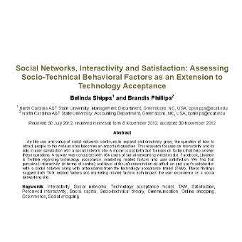شبکه‌های اجتماعی، تعامل پذیری و رضایت